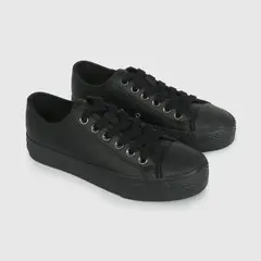 COLLOKY - Zapatilla Plataforma Niña Con Cordón Negra Talla 28 al 33