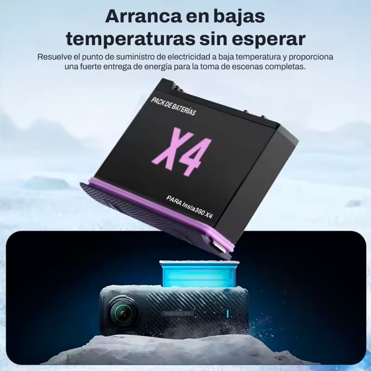 SHOOT - Batería Recargable para Insta360 X4 de 2500mAh