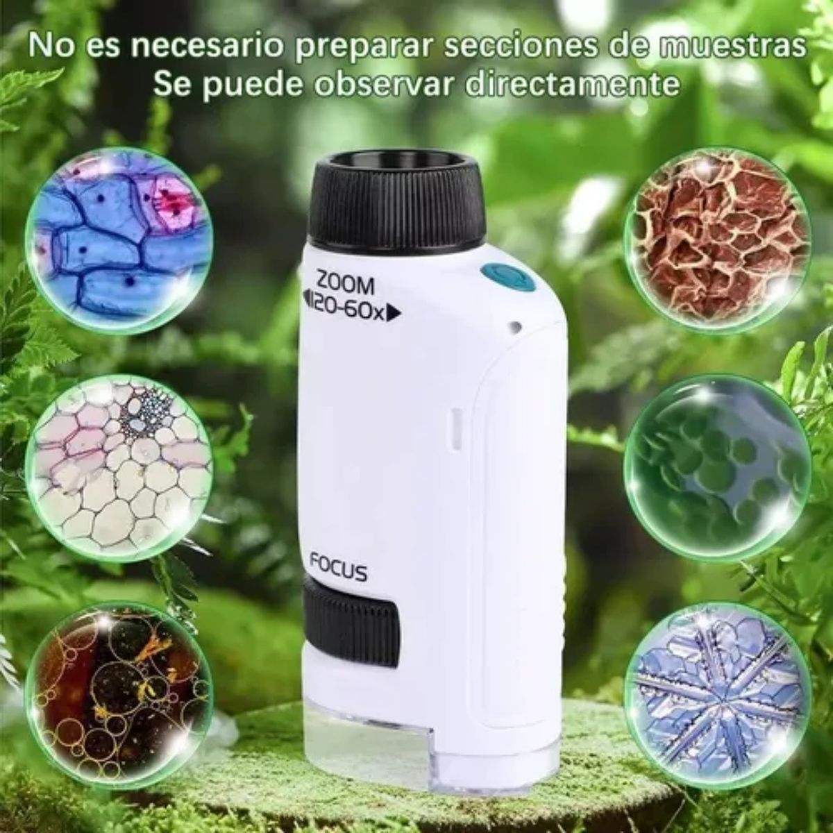 CRUSEC - Microscopio Portátil Con Luz Para Niños Juguete Científico