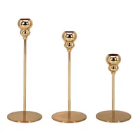 Candelabro 3 Piezas Porta Vela Centro de Mesa Cuenco Gold