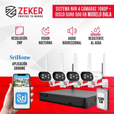 Imagen 2 del producto Kit Nvr Camaras Seguridad 1080p FHD + Disco Duro 500gb