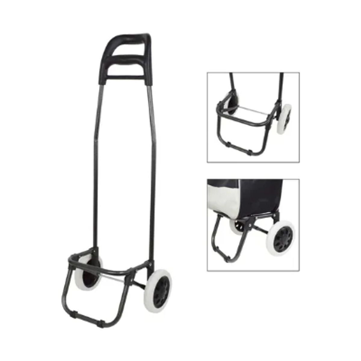 GENERICO - Carro Feria De Compra Carga Con Bolso Negro