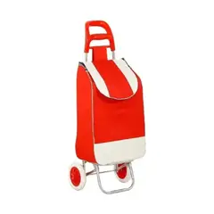 GENERICO - Carro Feria De Compra Carga Con Bolso Rojo
