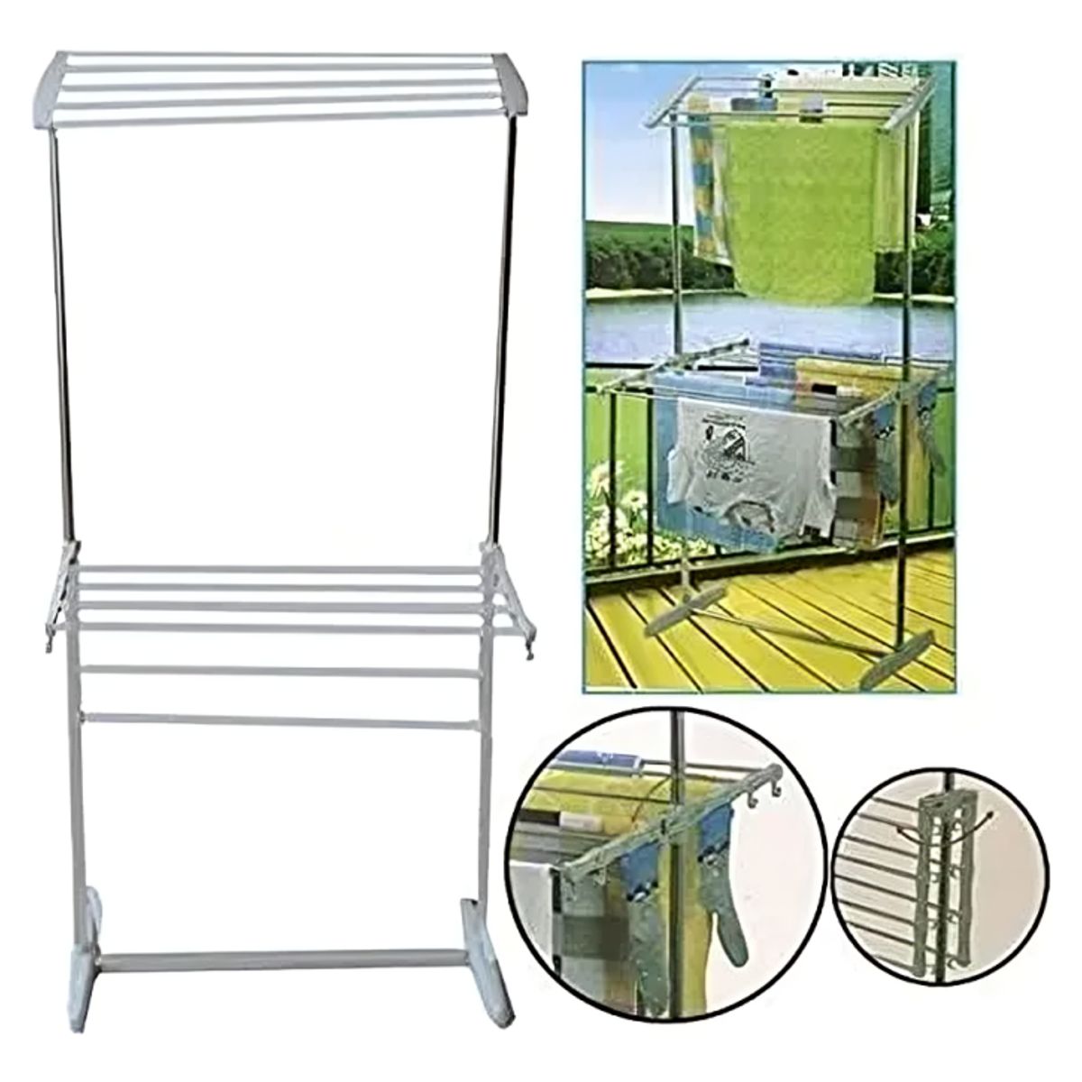 SIRENA - Tendedero portátil para ropa con estructura plegable y resistente