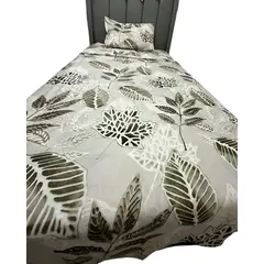 GENERICO - Set de Sábanas plaza y media Adulto hojas