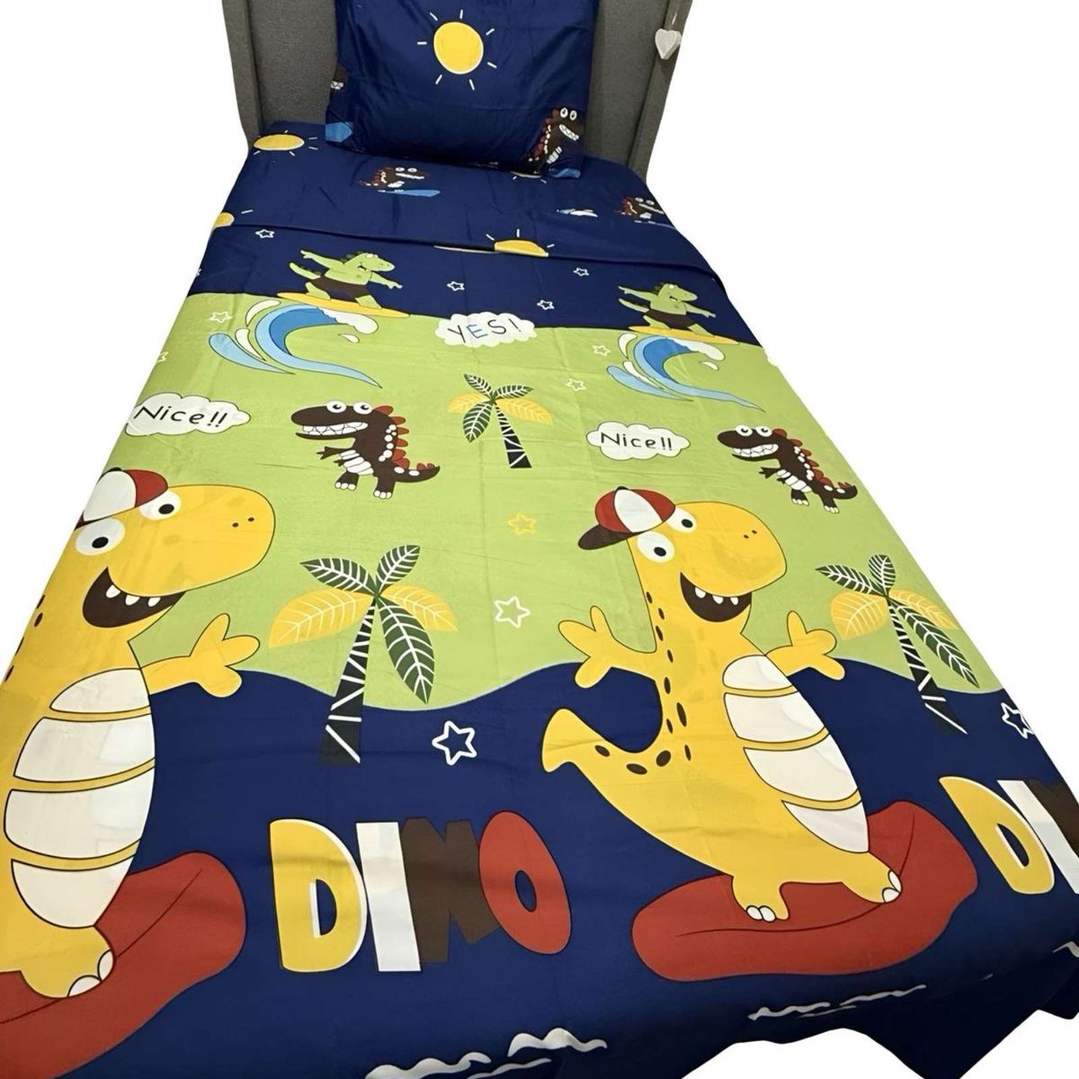 GENERICO - Set de Sábanas niña niño infantil 1 plaza Dino