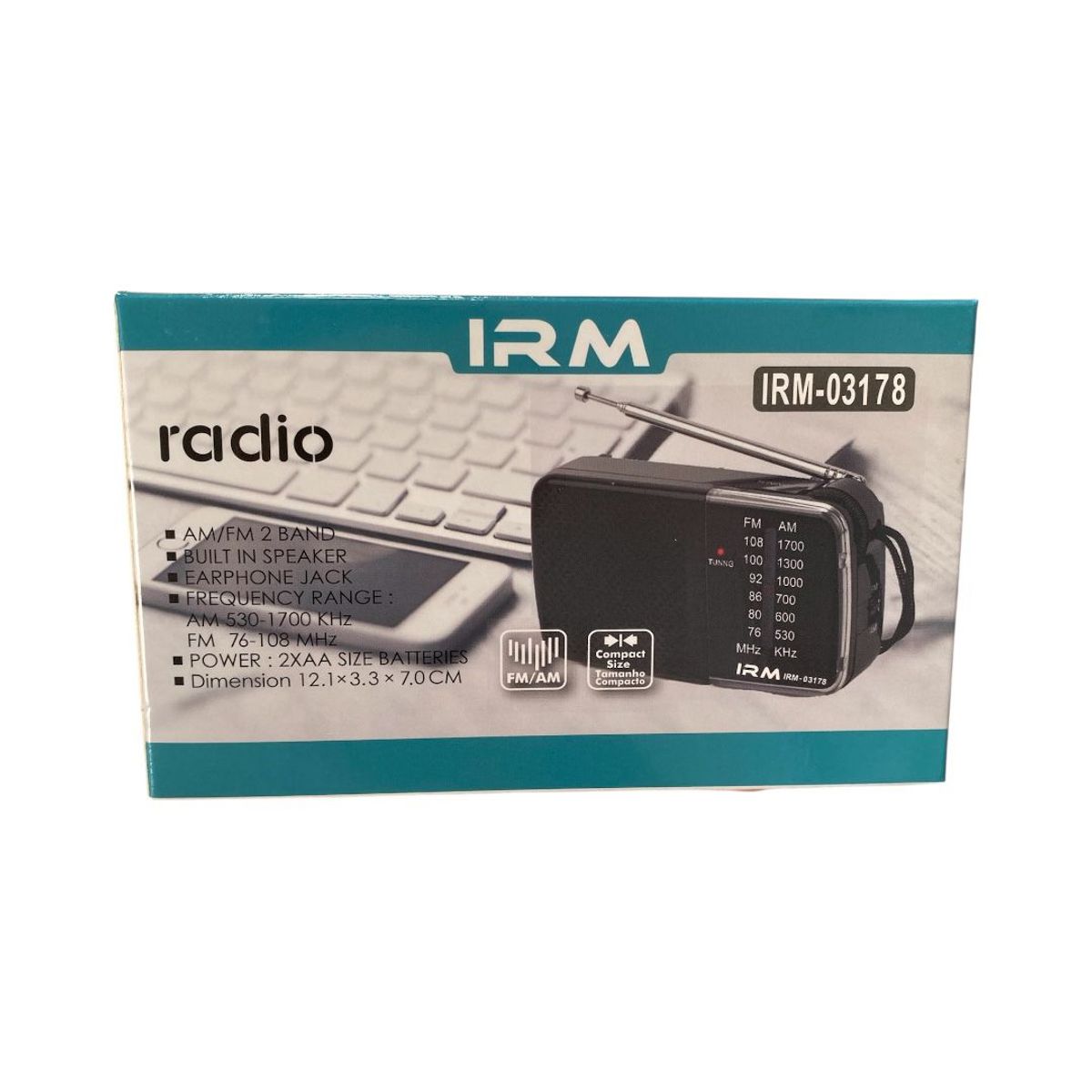 GENERICO - Radio Portátil AMFM Compacta Ligera con Parlante Incorporado