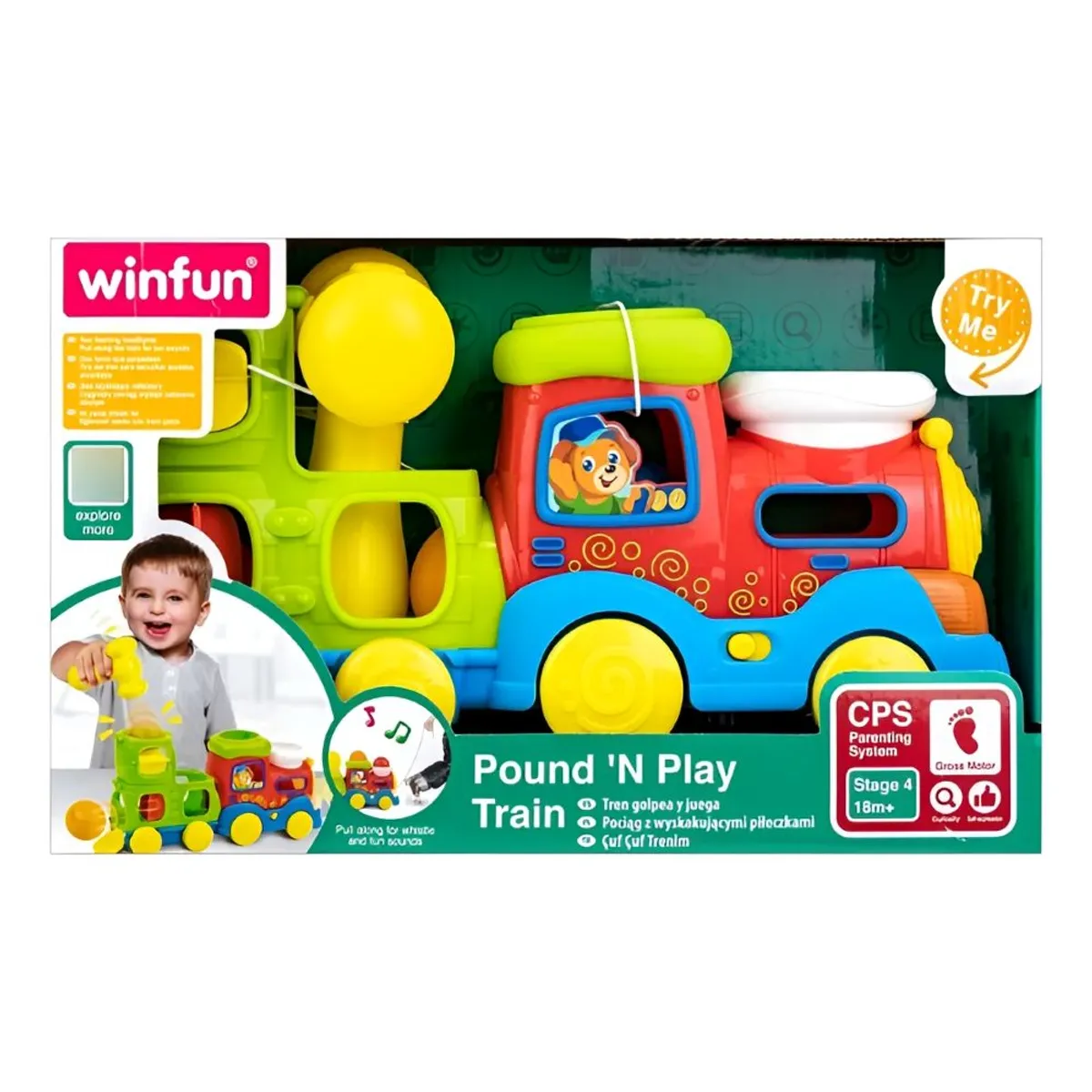 WINFUN - Tren Didáctico De Arrastre Luz Y Sonido