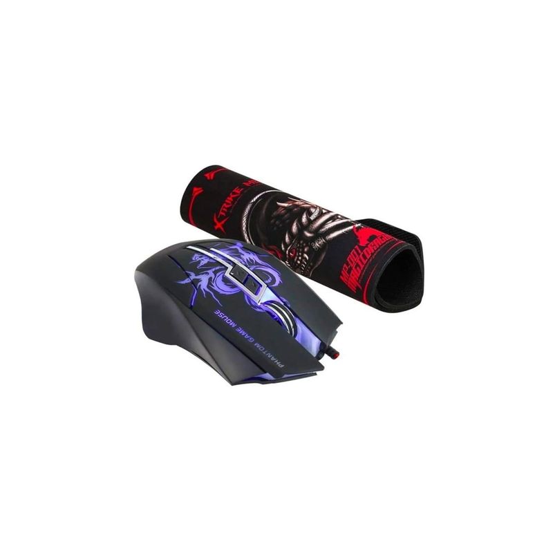 XTRIKE ME - Kit Combo Mouse Y Mousepad Gaming Xtrike Me 3200 Dpi Fx - Negro