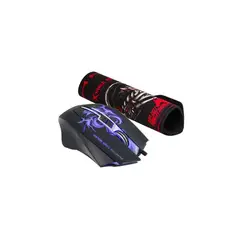 XTRIKE ME - Kit Combo Mouse Y Mousepad Gaming 3200 Dpi Fx - Negro