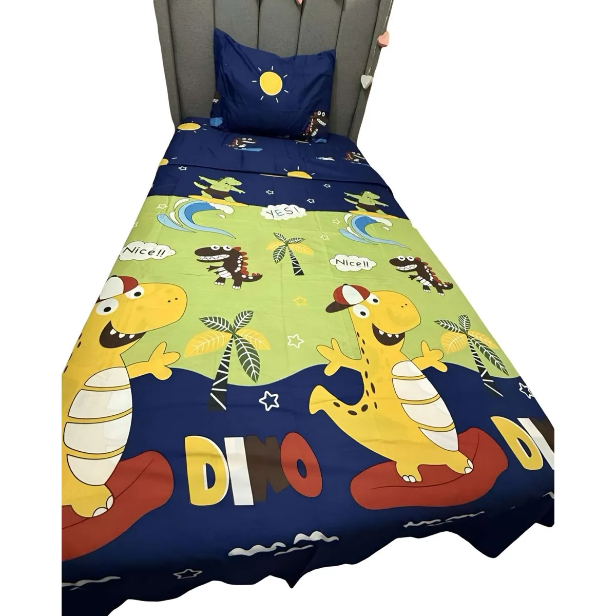 GENERICO - Set de Sábanas niña niño infantil plaza y media Dino