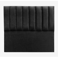 Respaldo 2 Plazas De Cama Estilo Rayas Negro Lino