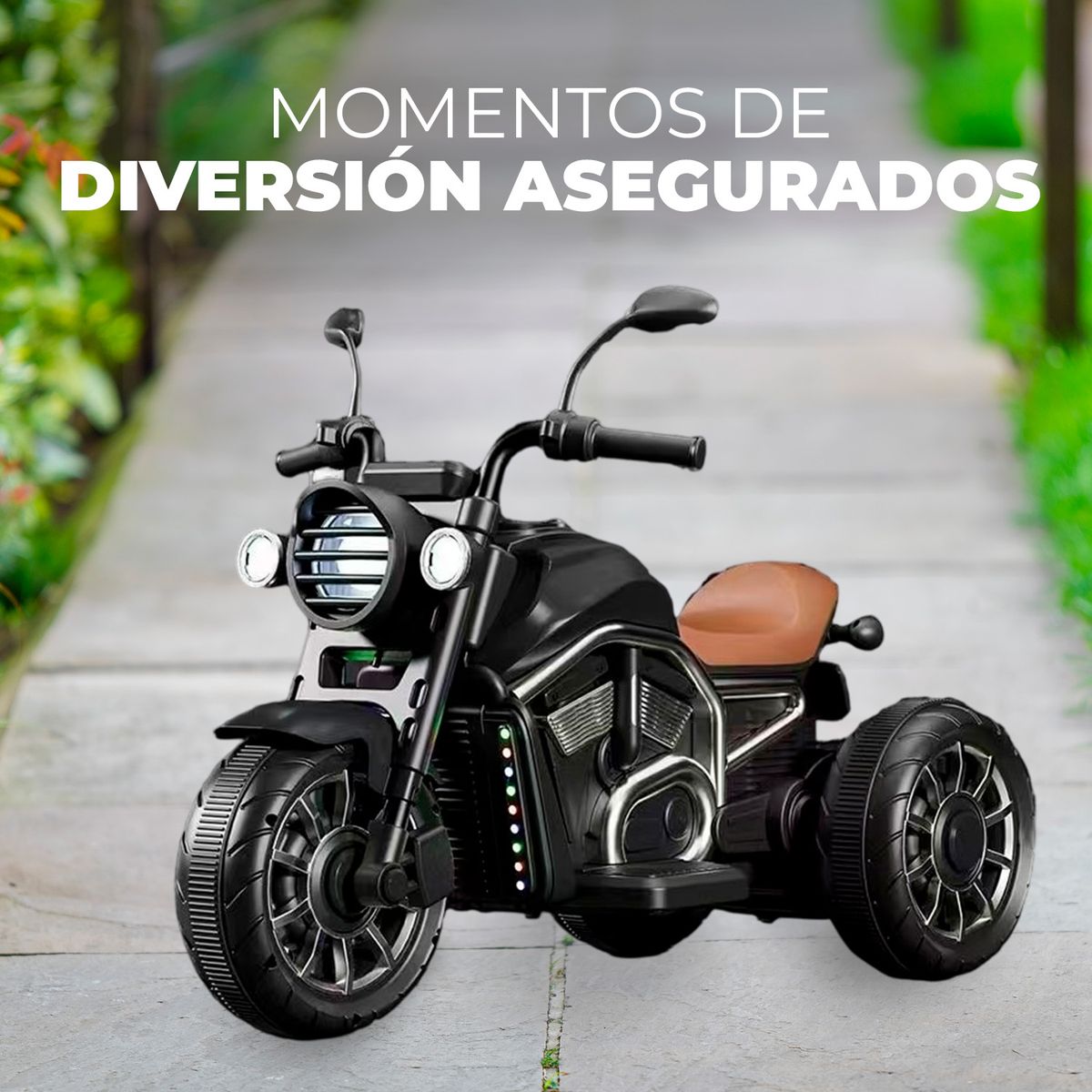 MUNDO ONLINE - Moto Eléctrica Para Niños Motocicleta Clásica Luz Y Sonidos
