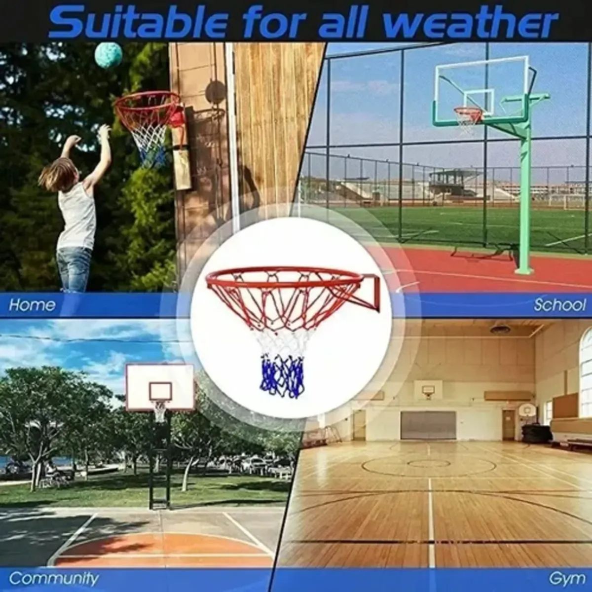 GENERICO - Aro Basketball Baloncesto 16 Mm Red Profesional 45 Cm