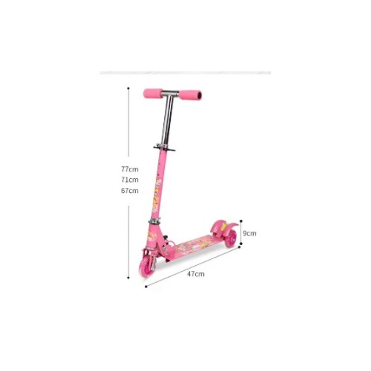 GENERICO - Scooter Monopatin Metalico Plegable Rosado