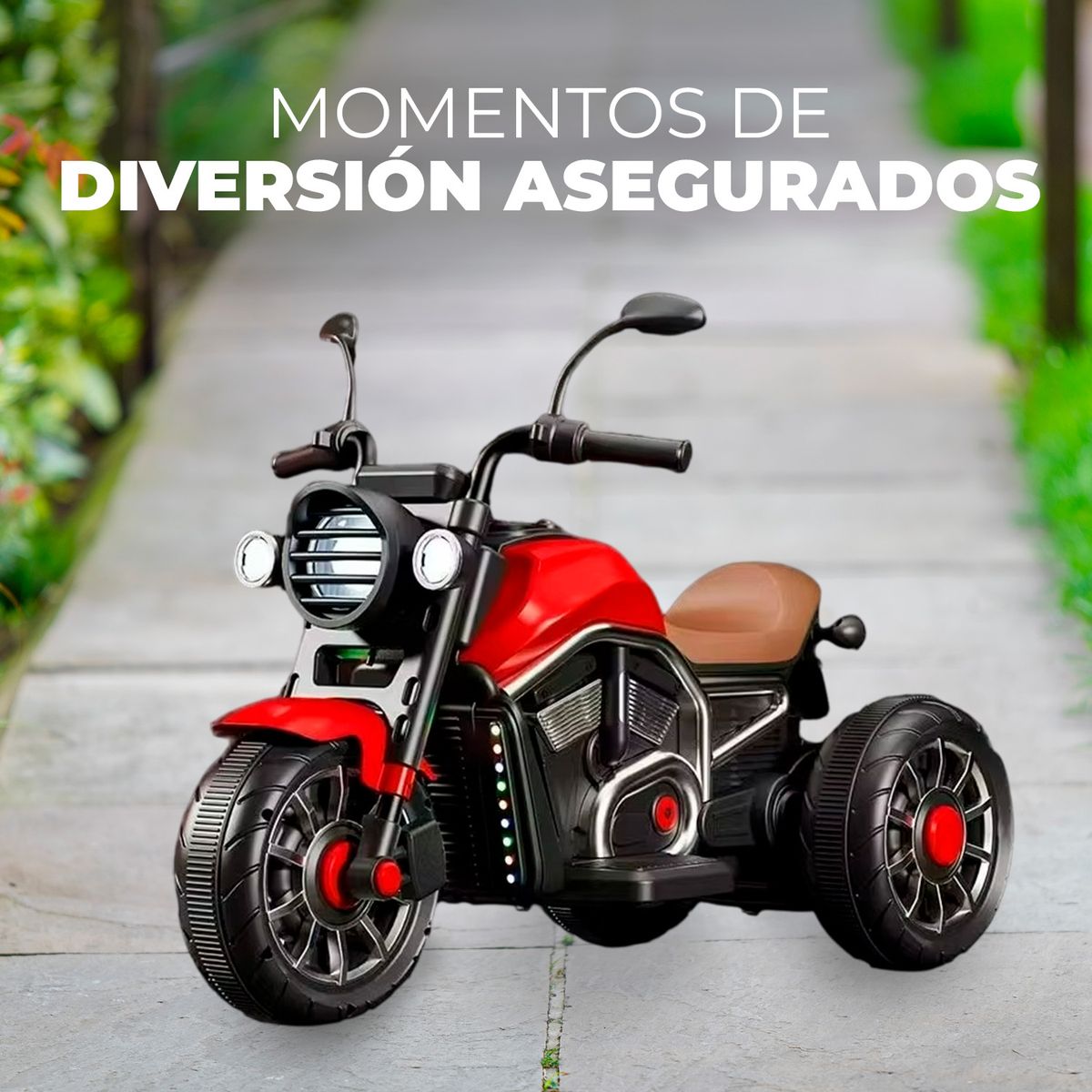 MUNDO ONLINE - Moto Eléctrica Para Niños Motocicleta Clásica Luz Y Sonidos