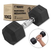 Mancuerna Hexagonal 10 Kg Acero Y Caucho