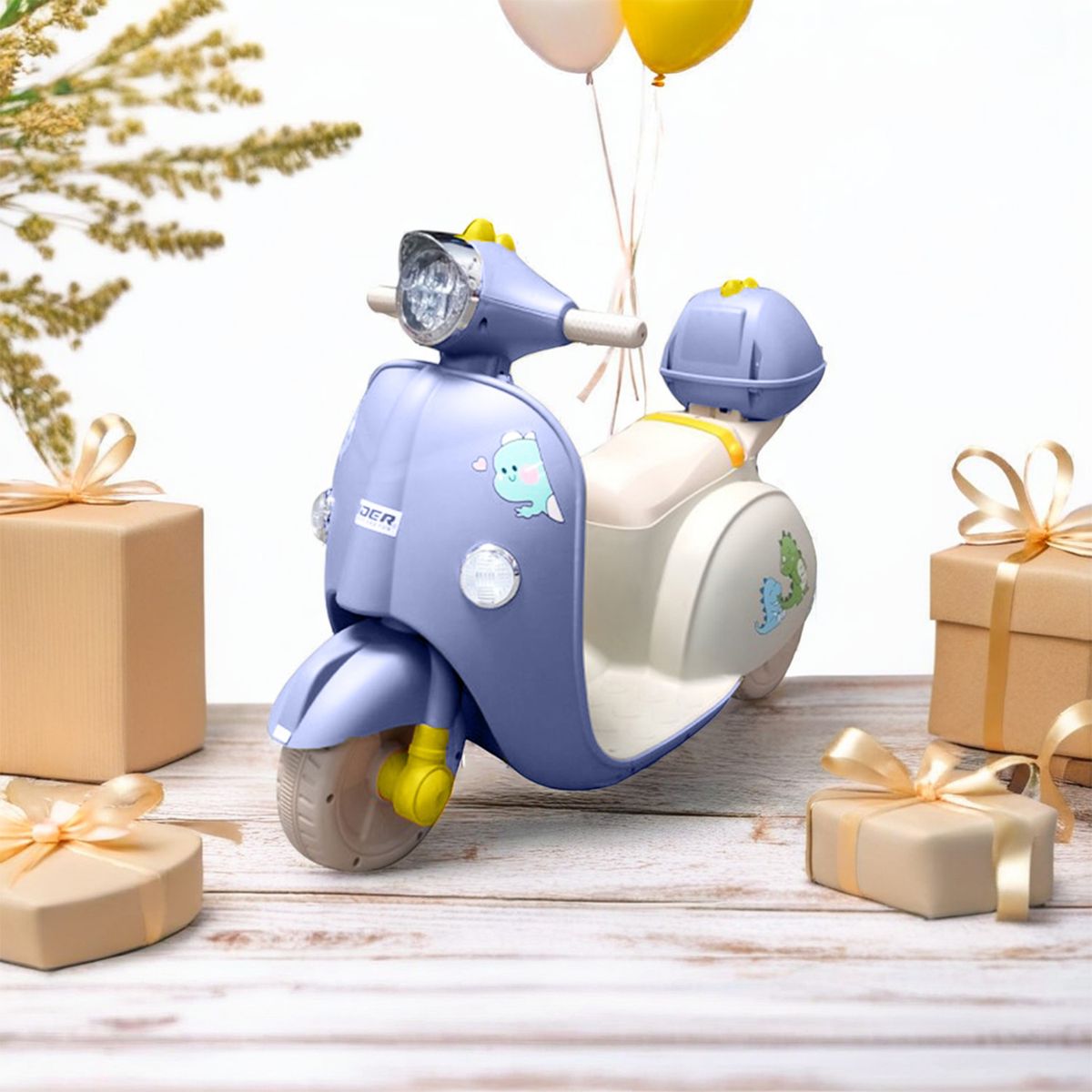 MUNDO ONLINE - Moto Vespa Eléctrica Infantil Dinoride Con Maletín