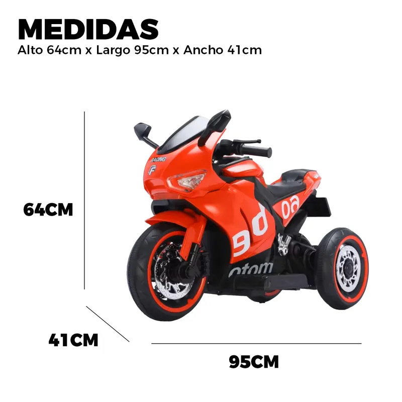 MUNDO ONLINE - Moto Eléctrica Infantil 3 Ruedas Turbo 6v Gsx