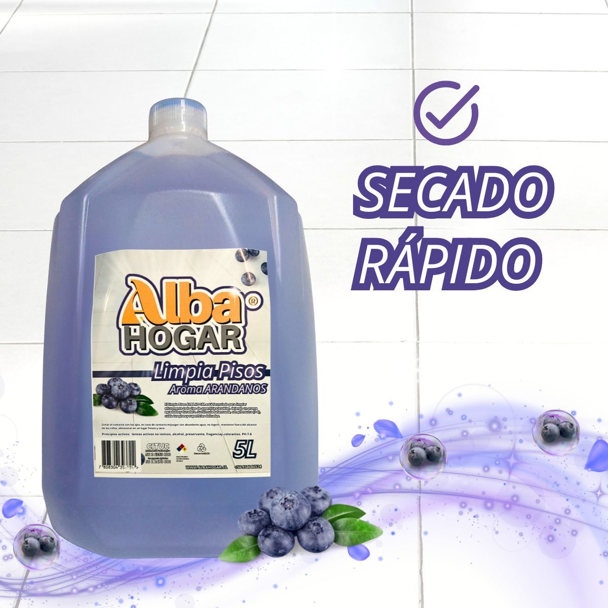 GENERICO - Limpia Piso Aroma Arándanos Alba Hogar Multiuso 5L