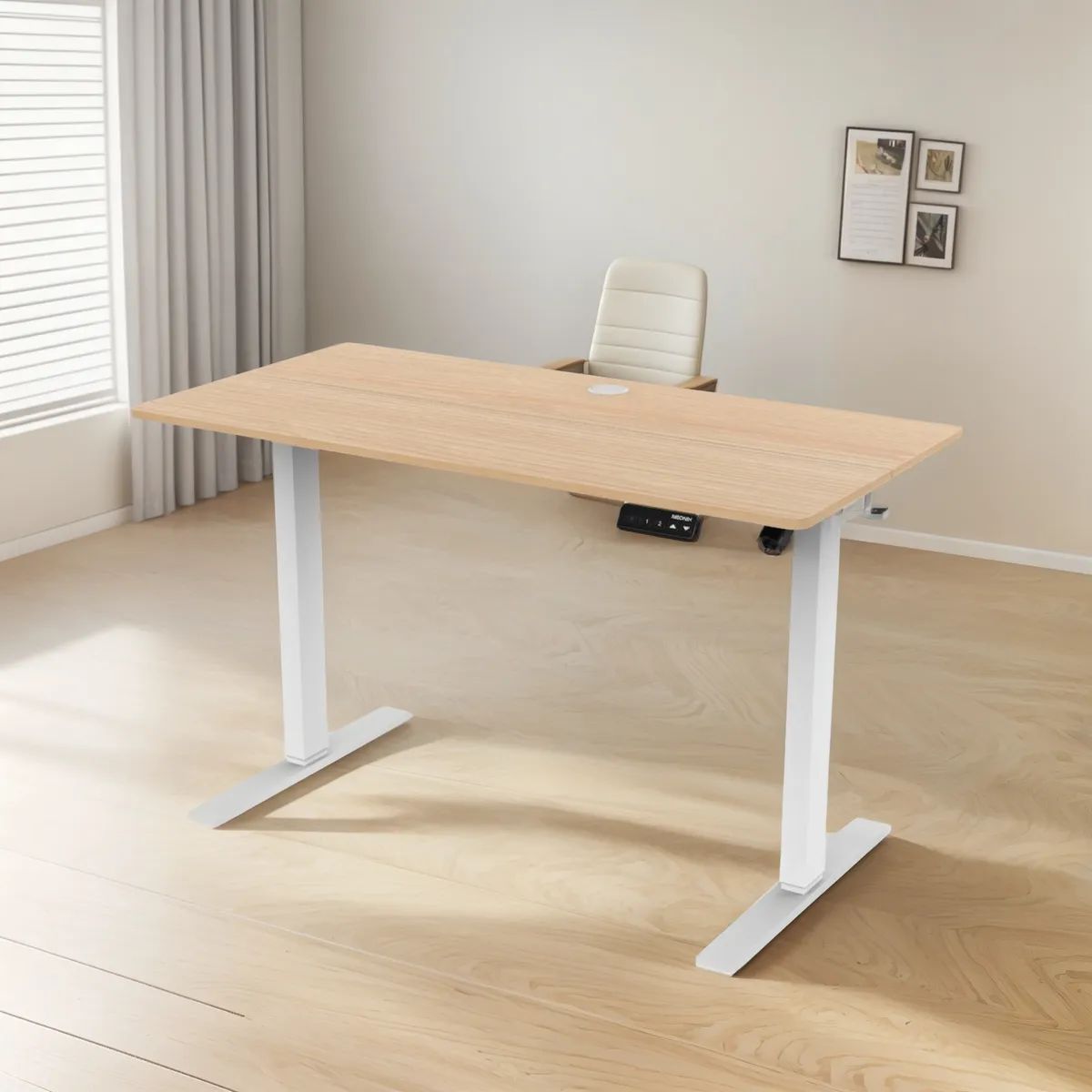 GENERICO - Escritorio Electrico de Altura Ajustable Tapa Incluida Neonix Blanco