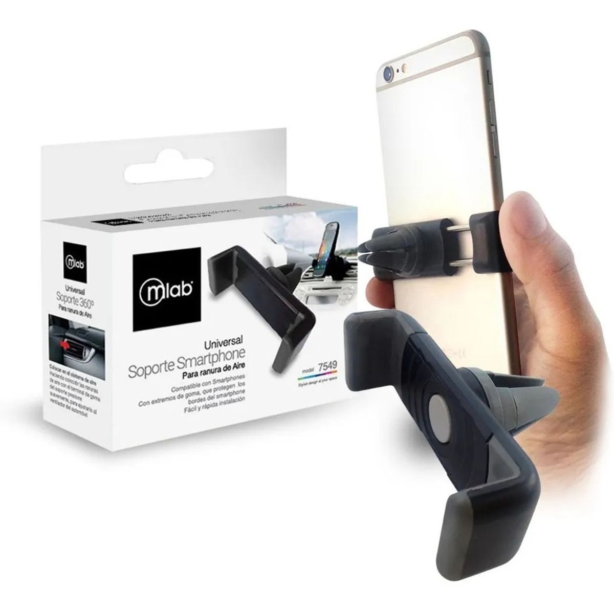 MLAB - Soporte Smartphone Mlab 7549 Air Vent 360° / Tecnocenter Ccó