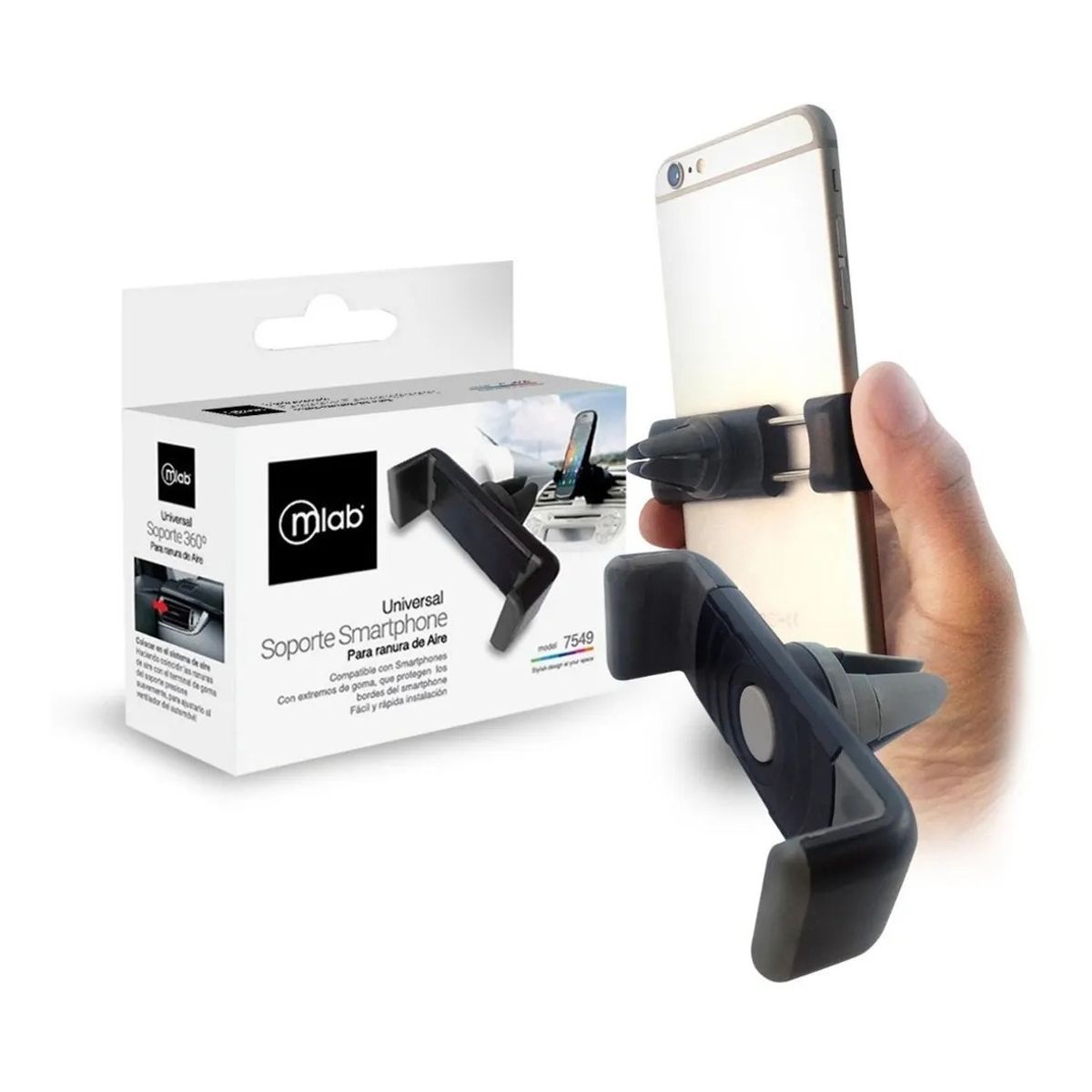 MLAB - Soporte Smartphone Mlab 7549 Air Vent 360° / Tecnocenter Ccó