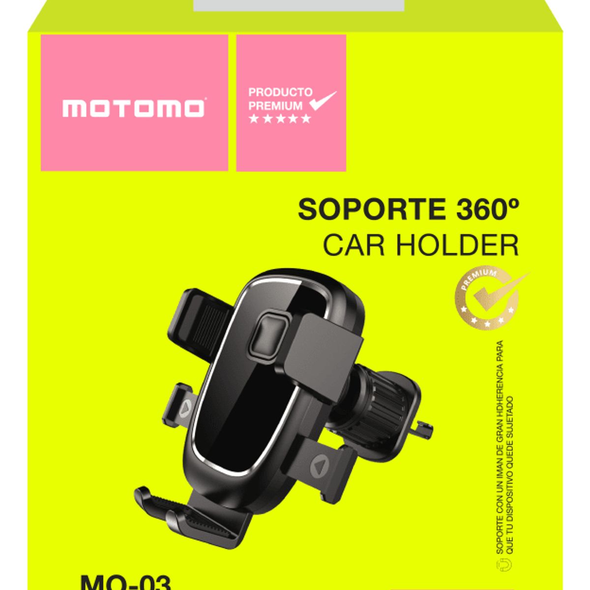 MOTOMO - Holder Car Soporte Telefono/gps Auto360o Giro Motomo Mo-03