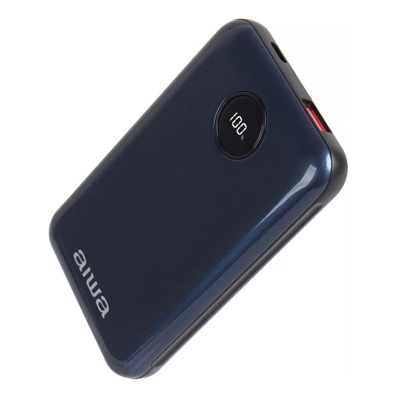AIWA - Cargador Batería Externa Power Bank 10.000 Mah Aiwa Paw-300 Color Azul Oscuro
