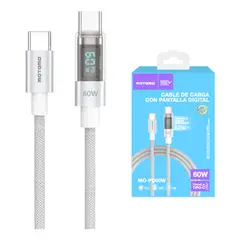 MOTOMO - Cable Usb 60w 1m Tipo-c/tipo-c Pantalla Led Mo-pd60w