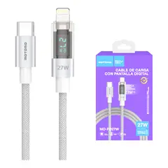 MOTOMO - Cable Usb 27w 1m Tipo-c/lightning Pantalla Mo-pd27w