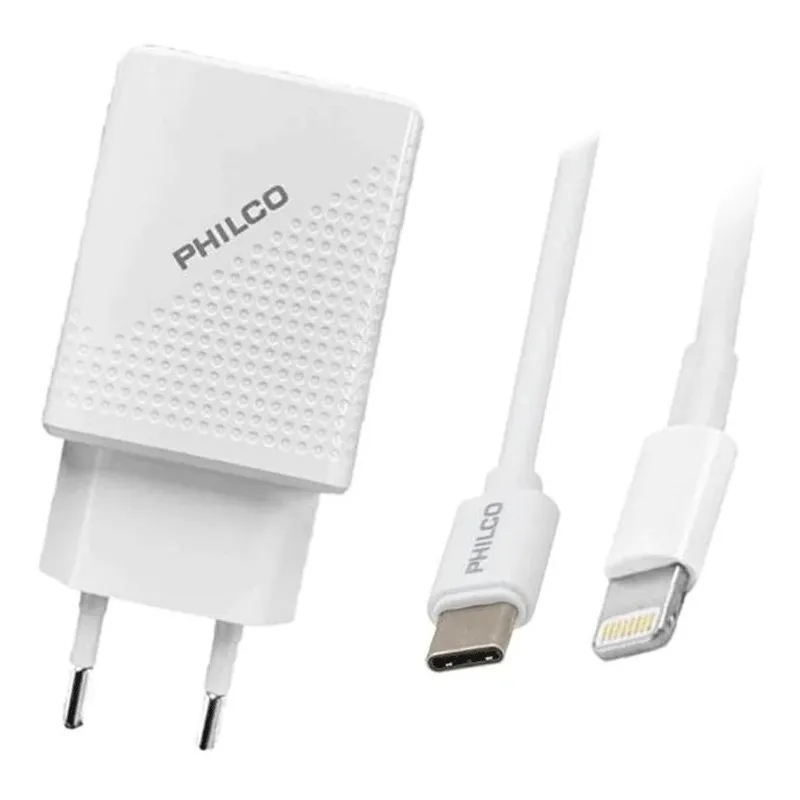 PHILCO - Cargador De Pared Philco 2.1amp 2usb iPhone C/lighting R1090