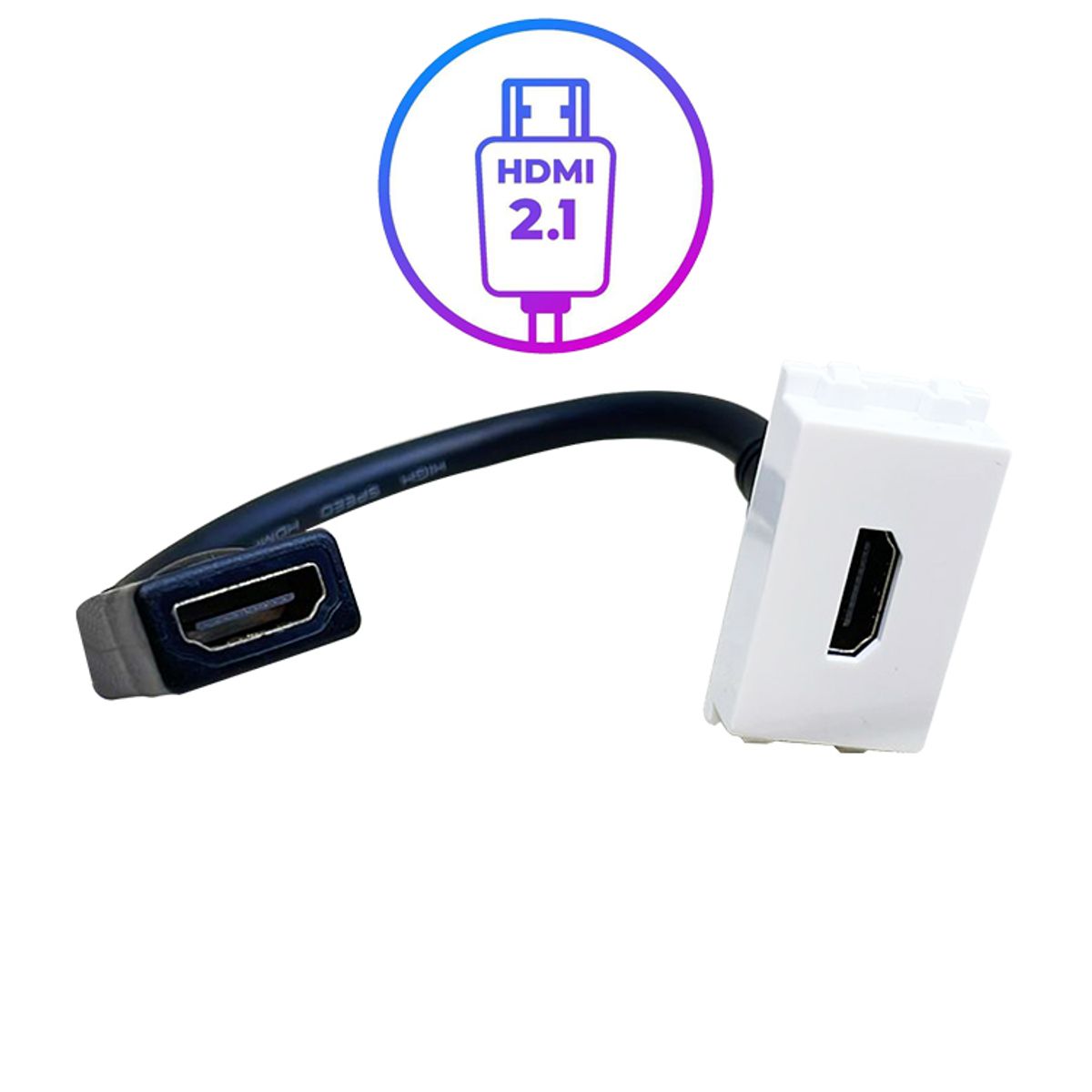 GENERICO - PLACA MURO 1 MODULO MULTIMEDIA HDMI 2.1