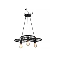 Lampara Colgante Techo Retro Decorativo Ruedas Vintage Led Negro