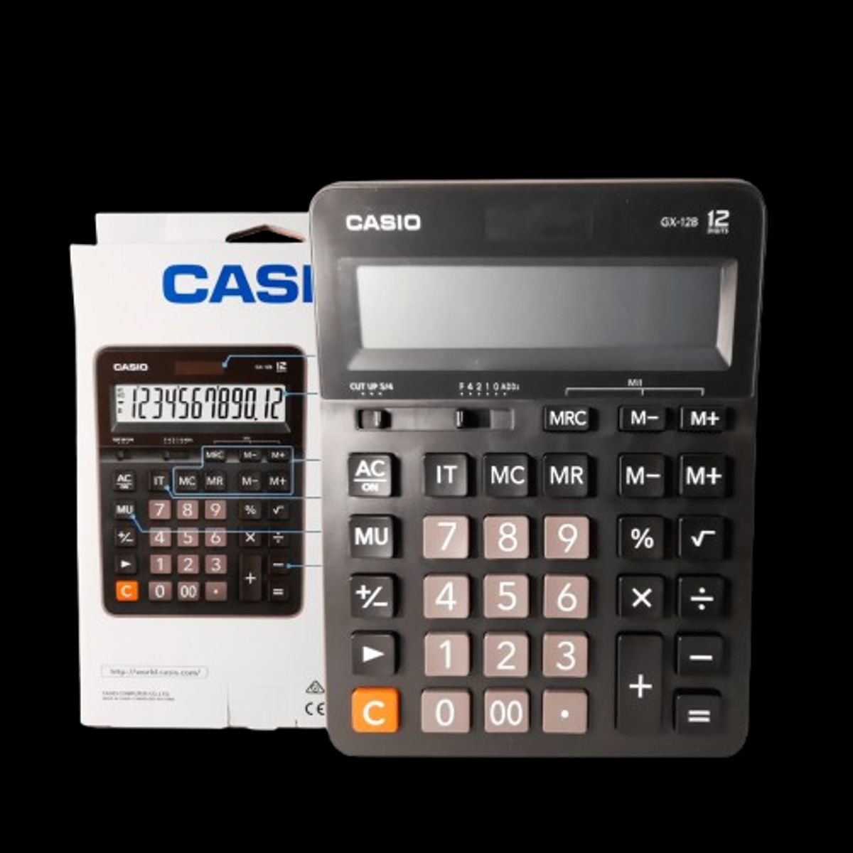 CASIO - CALCULADORA CASIO GX12B TIPO GRANDE 12 DIGITOS