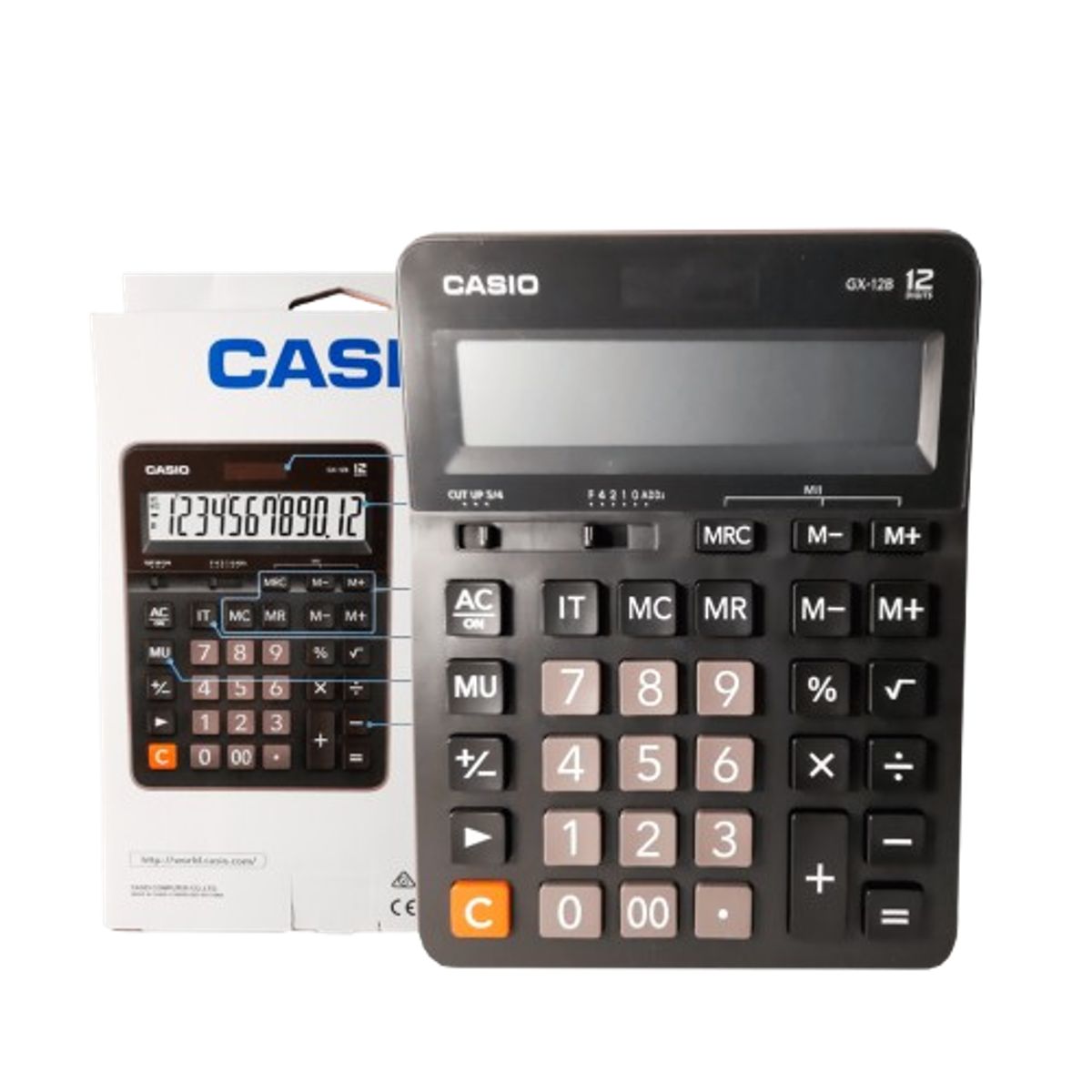 CASIO - CALCULADORA CASIO GX12B TIPO GRANDE 12 DIGITOS