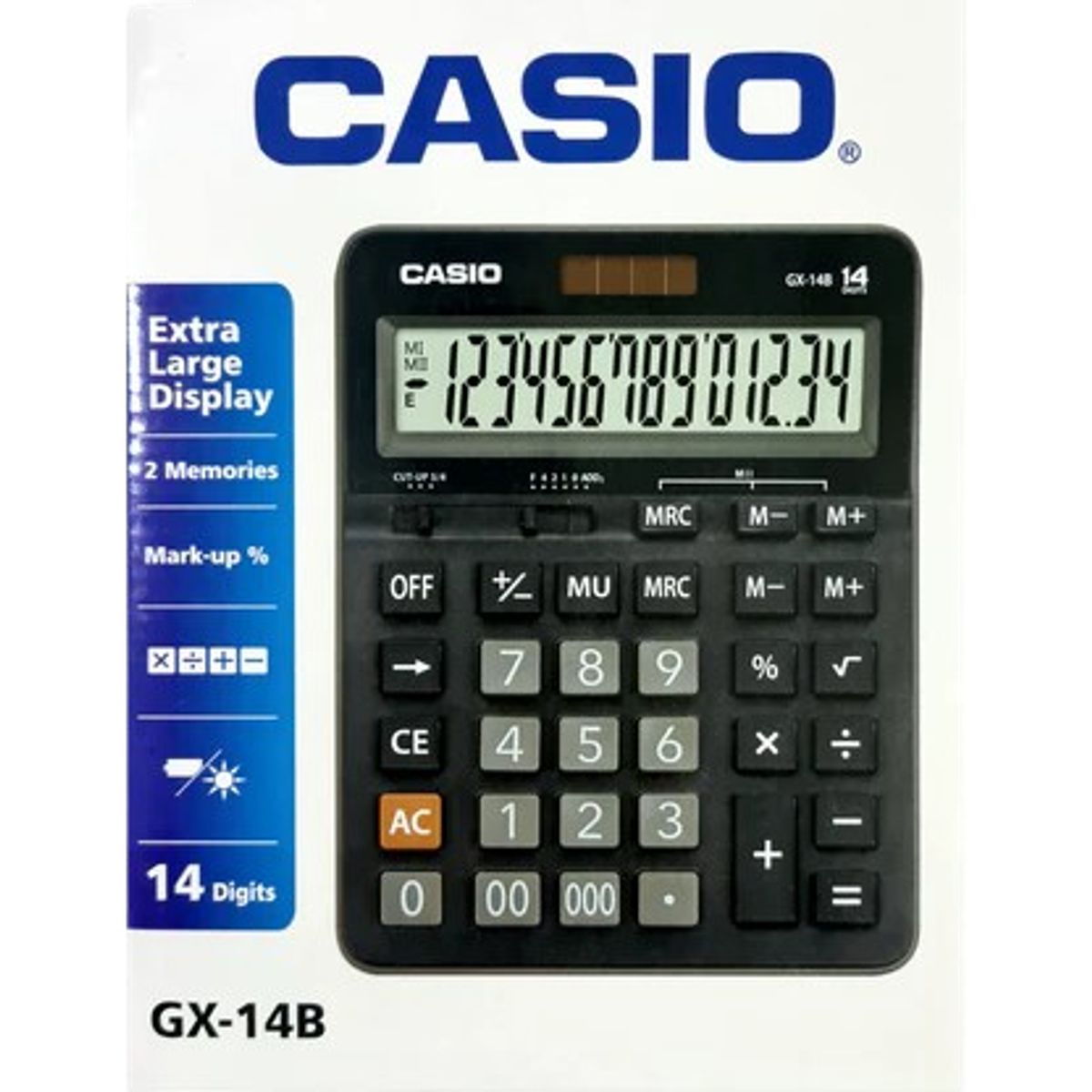 CASIO - CALCULADORA CASIO GX14B TAMAÑO GRANDE 14 DIGITOS
