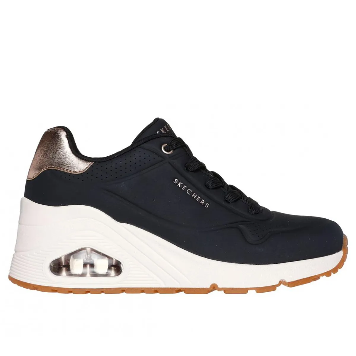 SKECHERS - Zapatillas Mujer Uno Wedge Hi Steps Negro Skechers