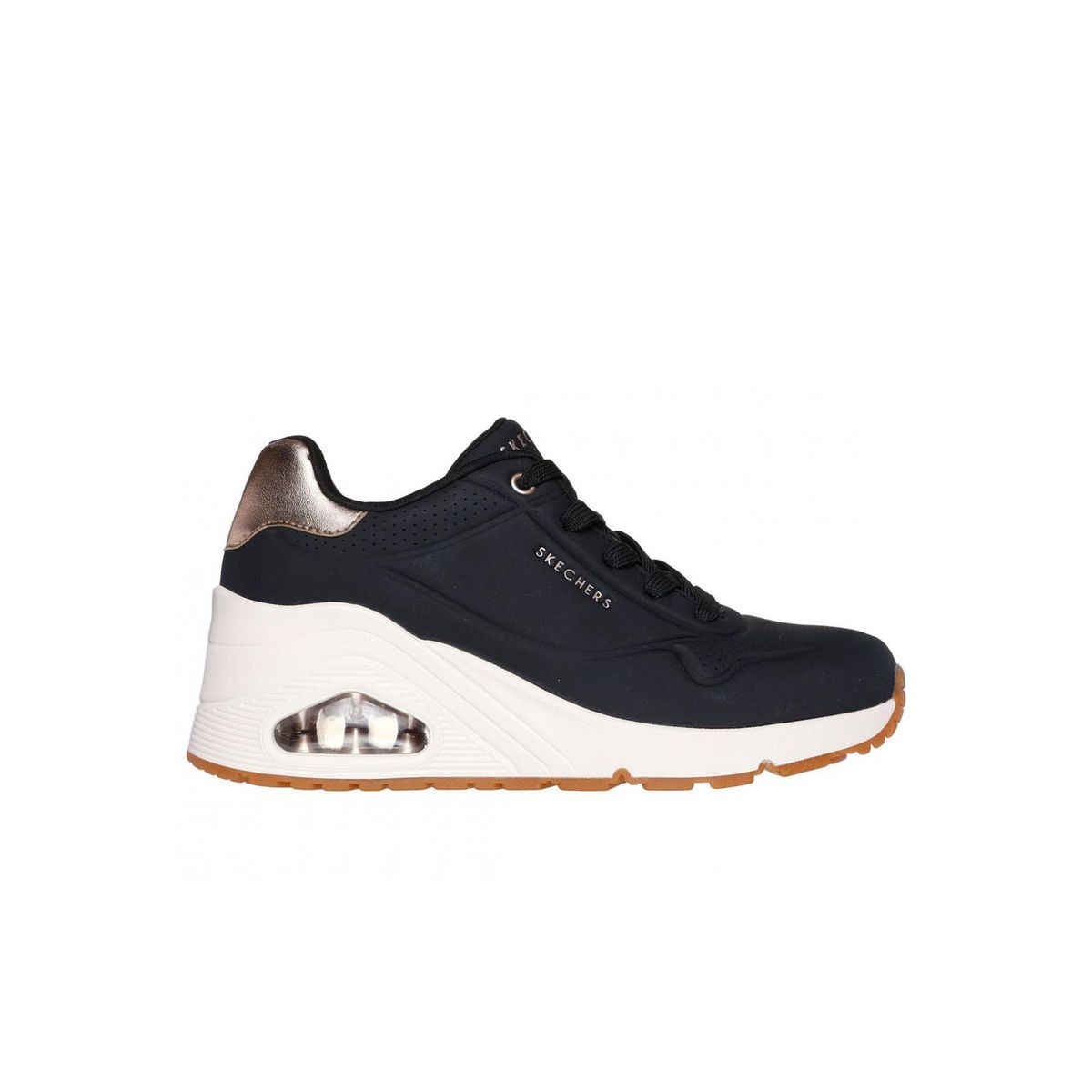 SKECHERS - Zapatillas Mujer Uno Wedge Hi Steps Negro Skechers