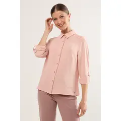 MA GRIFFE - Blusas Manga Larga Mujer Rosa Magriffe
