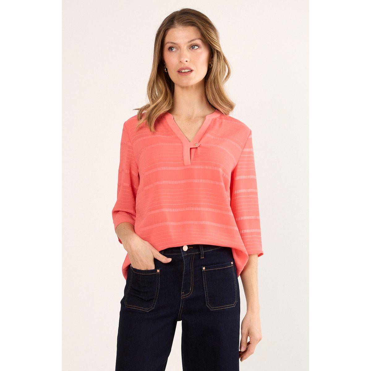 MA GRIFFE - Blusas Manga Larga Mujer Coral Magriffe