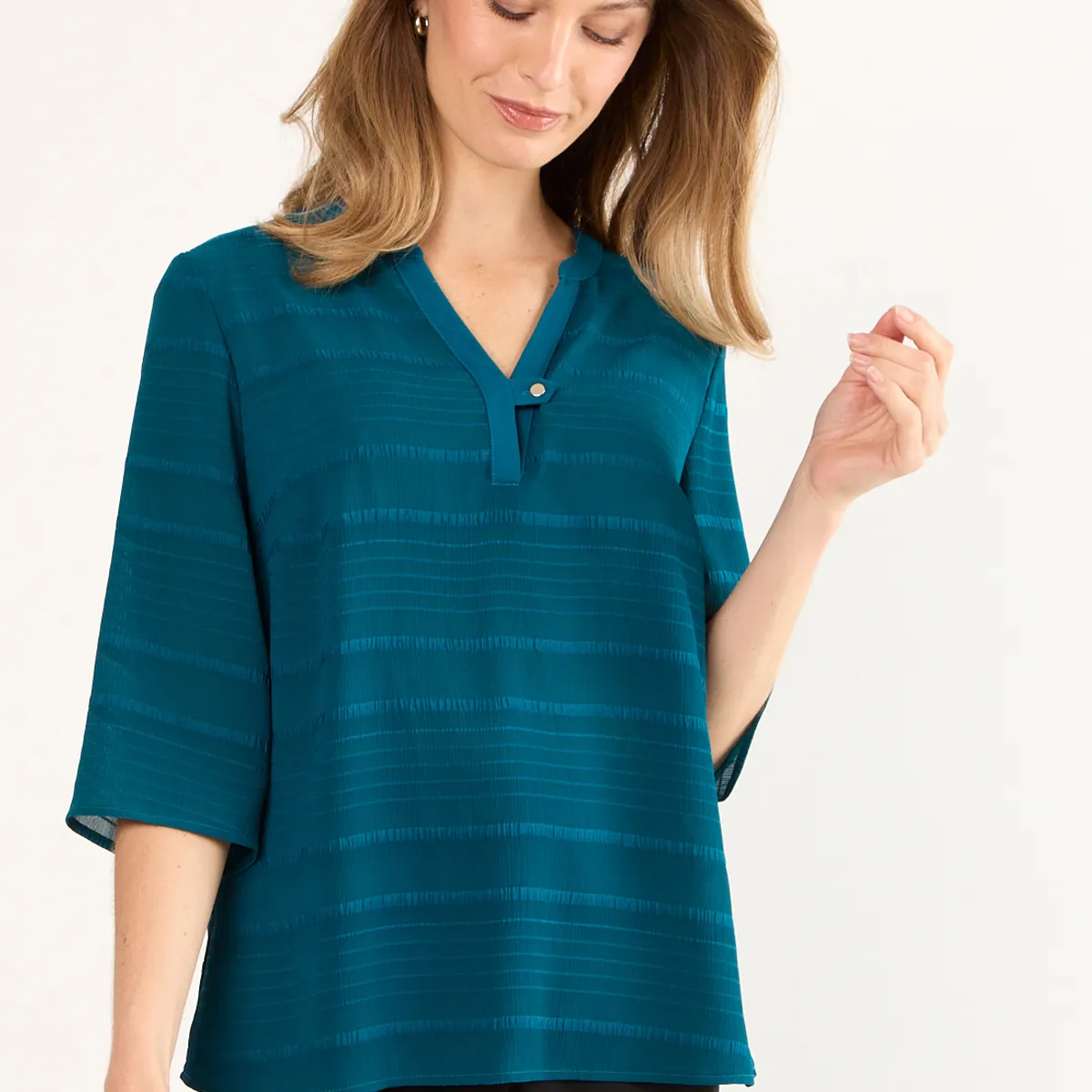 MA GRIFFE - Blusas Manga Larga Mujer Petroleo Magriffe