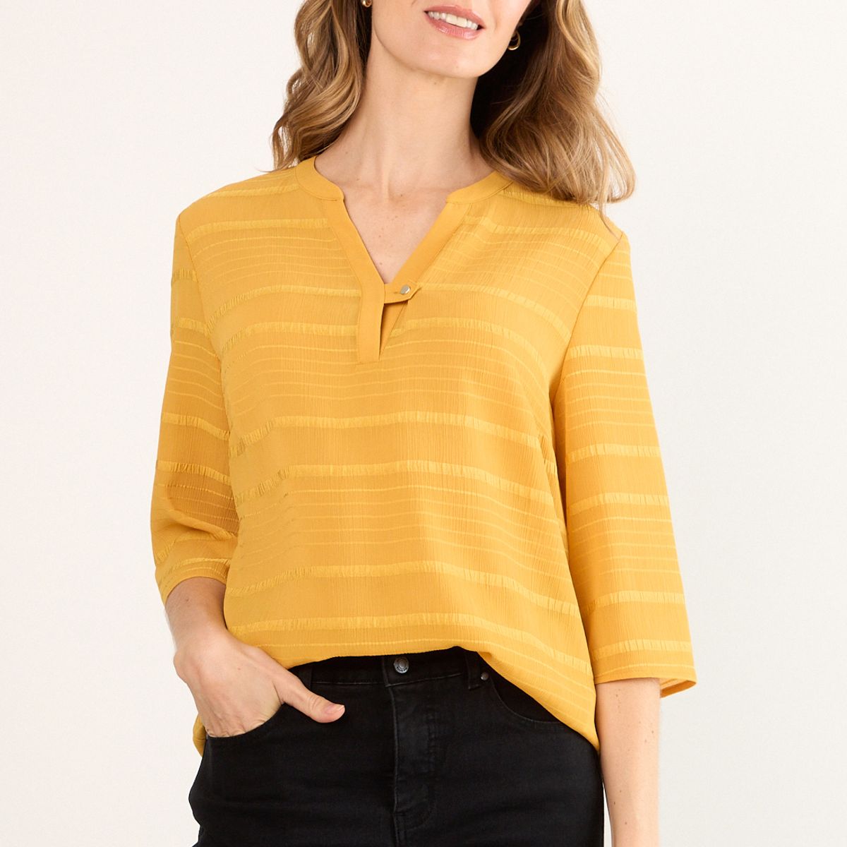 MA GRIFFE - Blusas Manga Larga Mujer Amarillo Magriffe