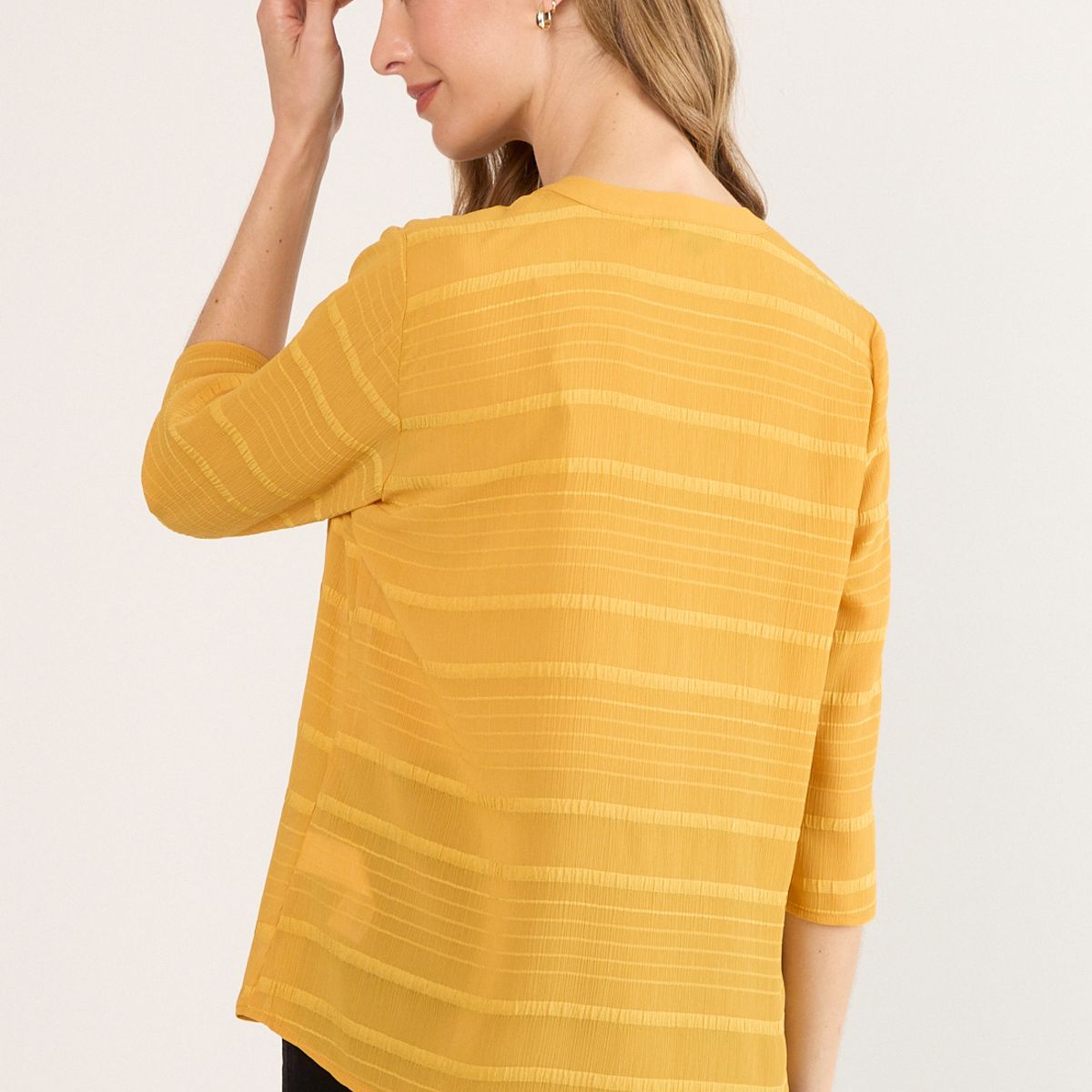 MA GRIFFE - Blusas Manga Larga Mujer Amarillo Magriffe