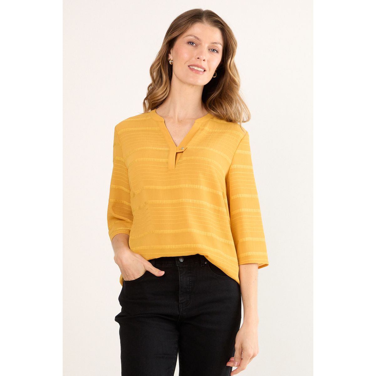 MA GRIFFE - Blusas Manga Larga Mujer Amarillo Magriffe