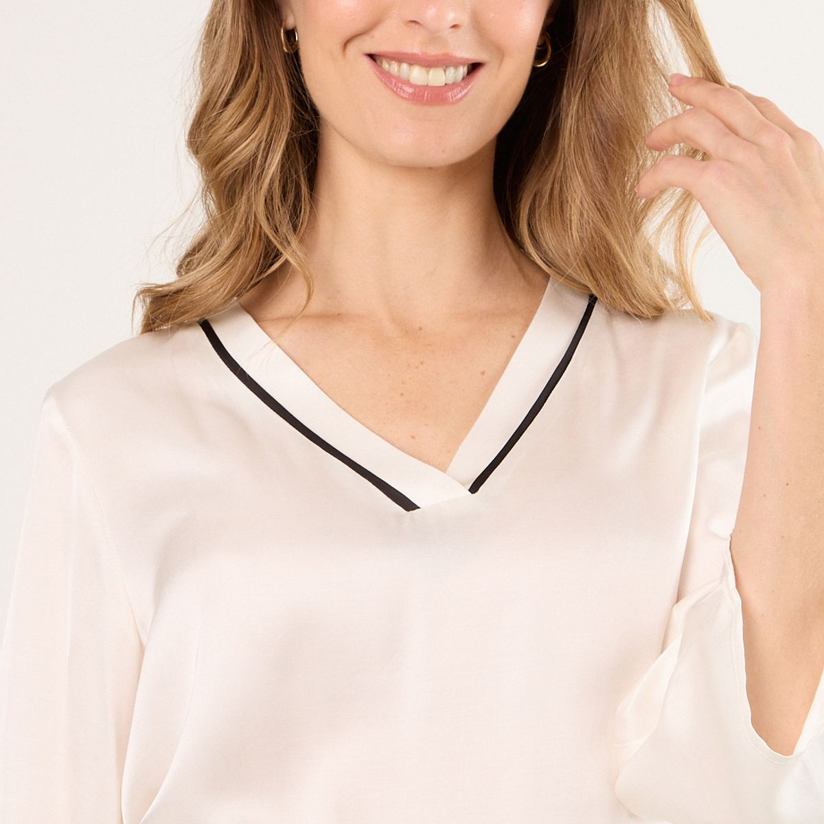 MA GRIFFE - Blusas Manga Larga Mujer Crudo Magriffe