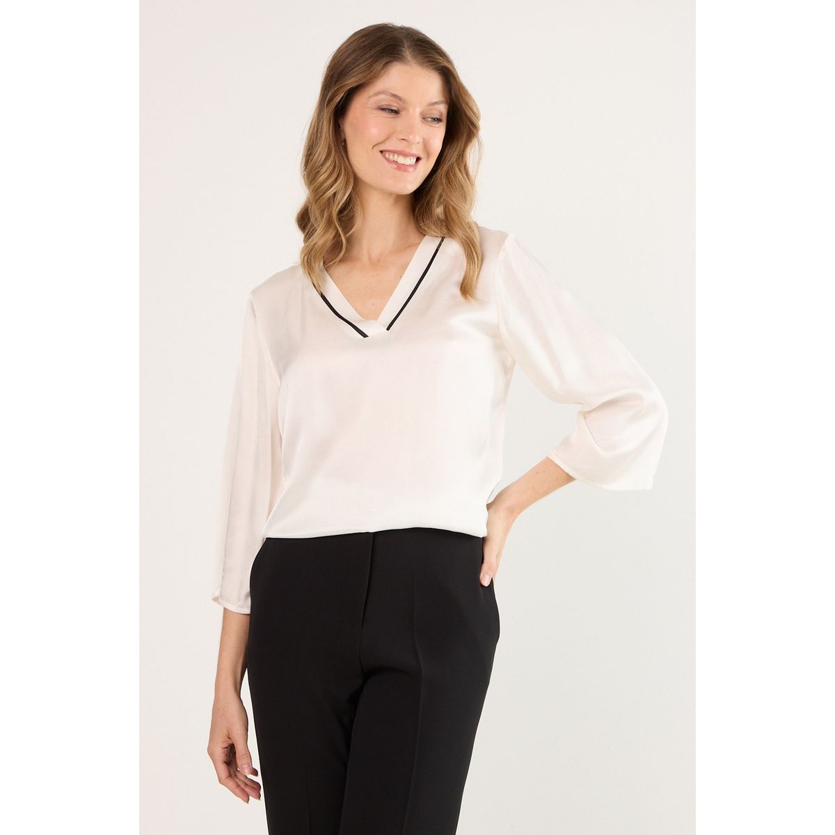 MA GRIFFE - Blusas Manga Larga Mujer Crudo Magriffe