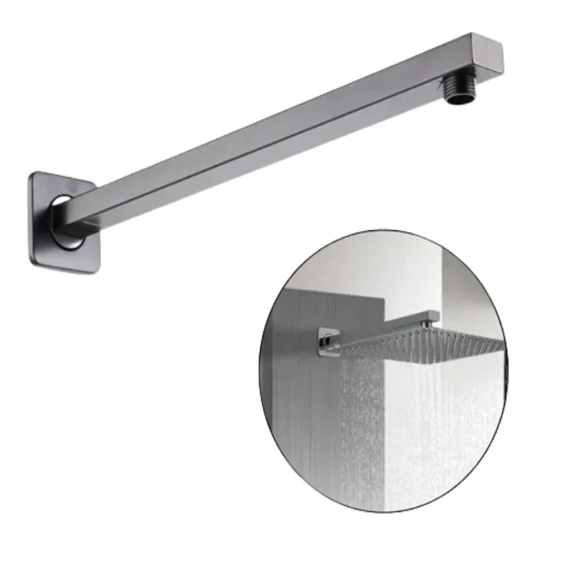 TAUMM - Brazo Ducha 40cm Gunmetal Kassel Taumm.