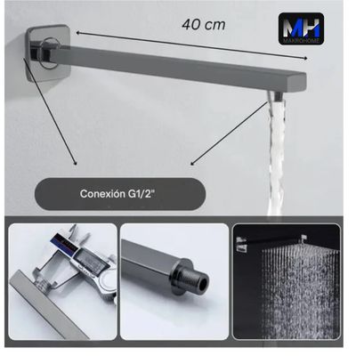 Imagen 2 del producto Brazo Ducha 40cm Gunmetal Kassel Taumm.