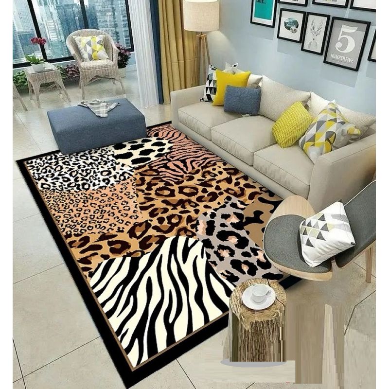 GENERICO - ALFOMBRA CON DISEÑO160X200 ANIMAL PRINT DELGADA ANTIDESLIZANTE WM